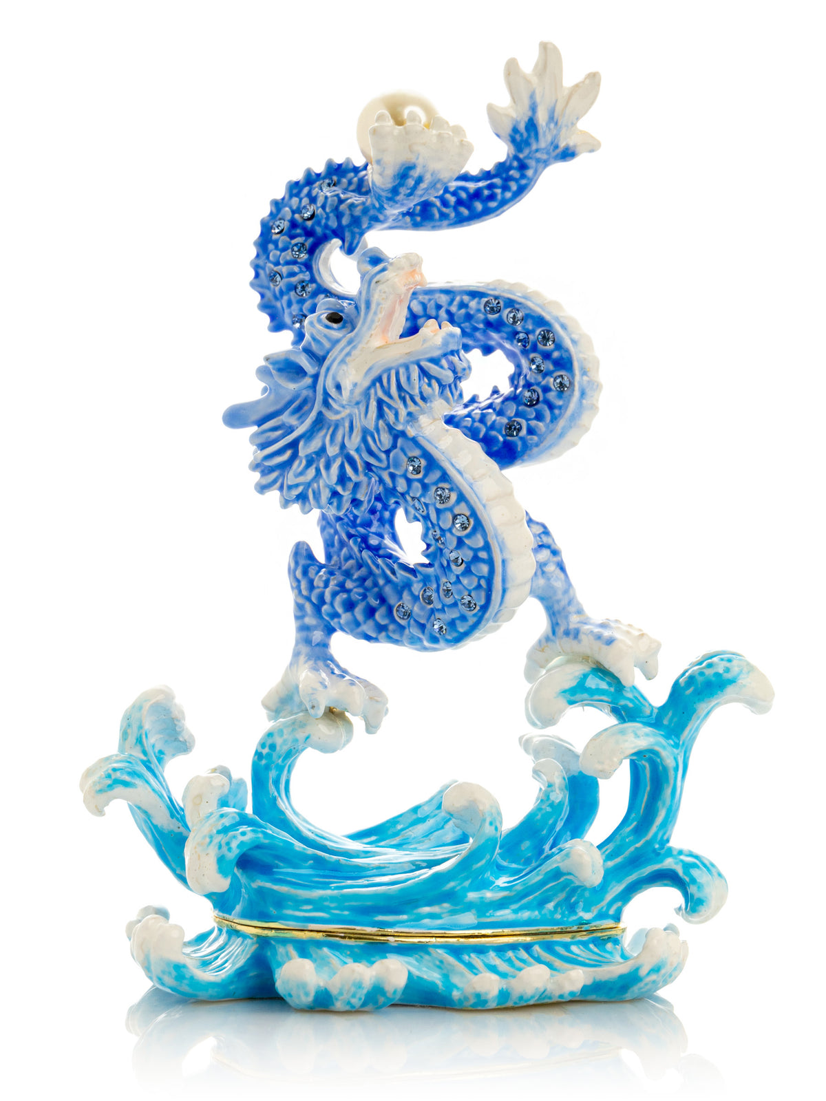 Keren Kopal Blue Chinese Dragon on Ocean sea waves water
