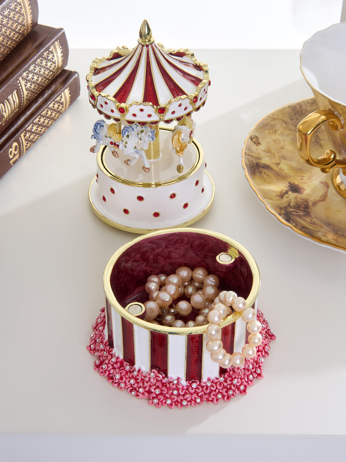 Red Wind up Horse Carousel & trinket Box Limited Edition 1-250