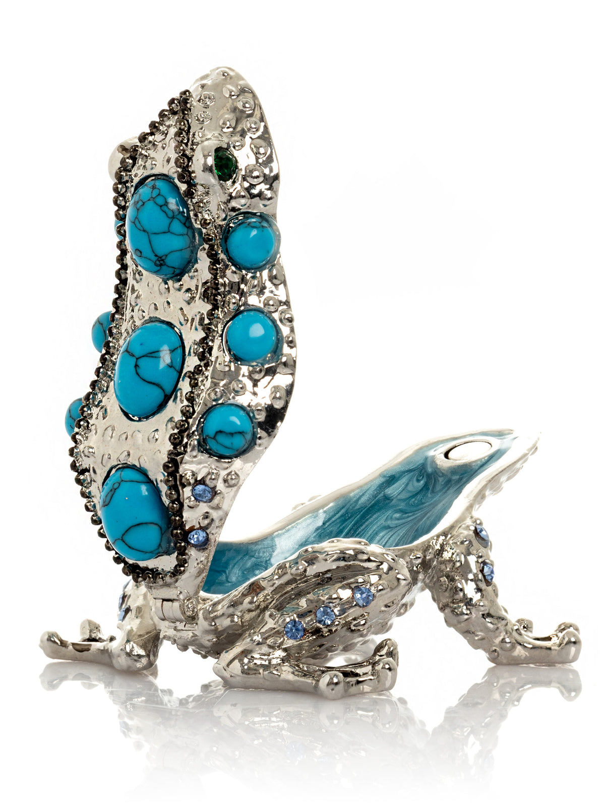 Keren Kopal Silver Frog with Turquoise Gemstones