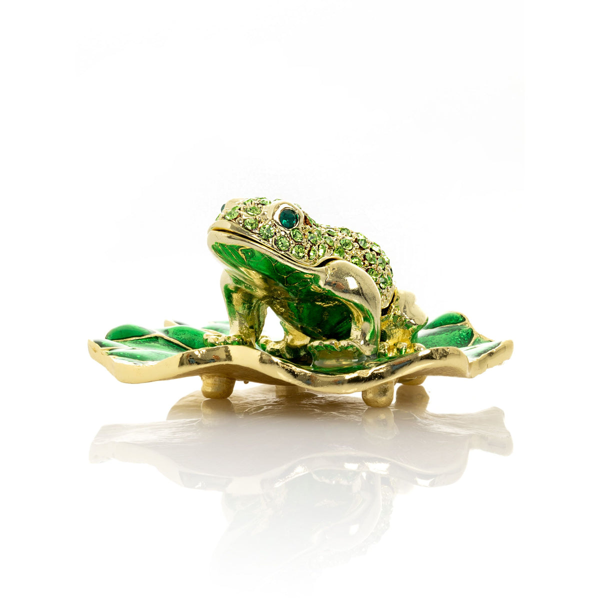 Keren Kopal Golden Frog on Green Leaf