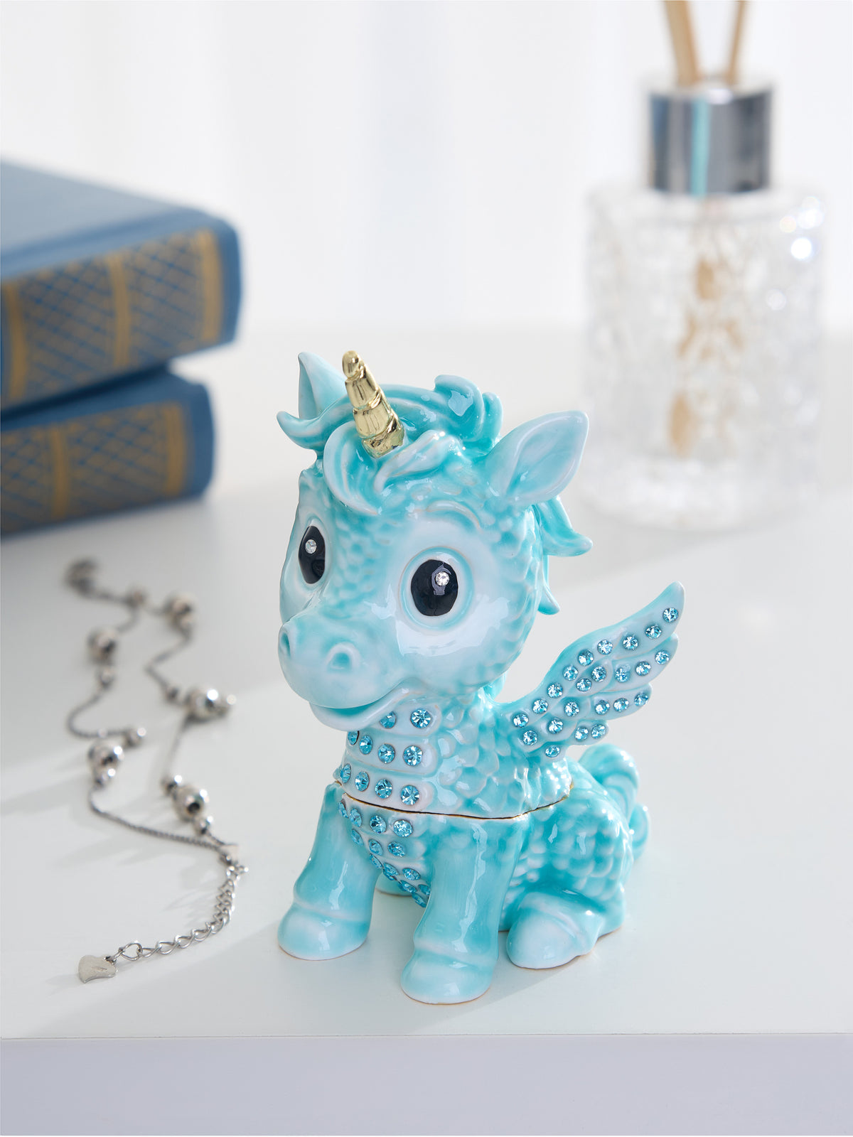 Cute Blue Unicorn Horse trinket Box Limited Edition 1-250