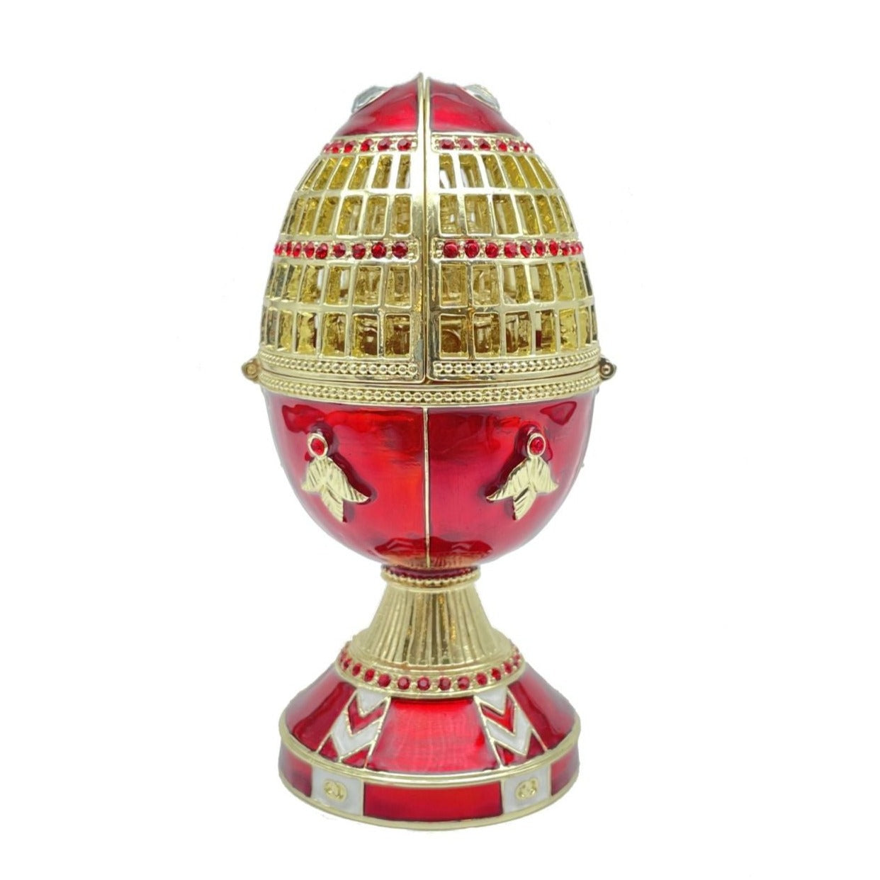 Keren Kopal Blue Faberge Egg with Blue Rose Inside