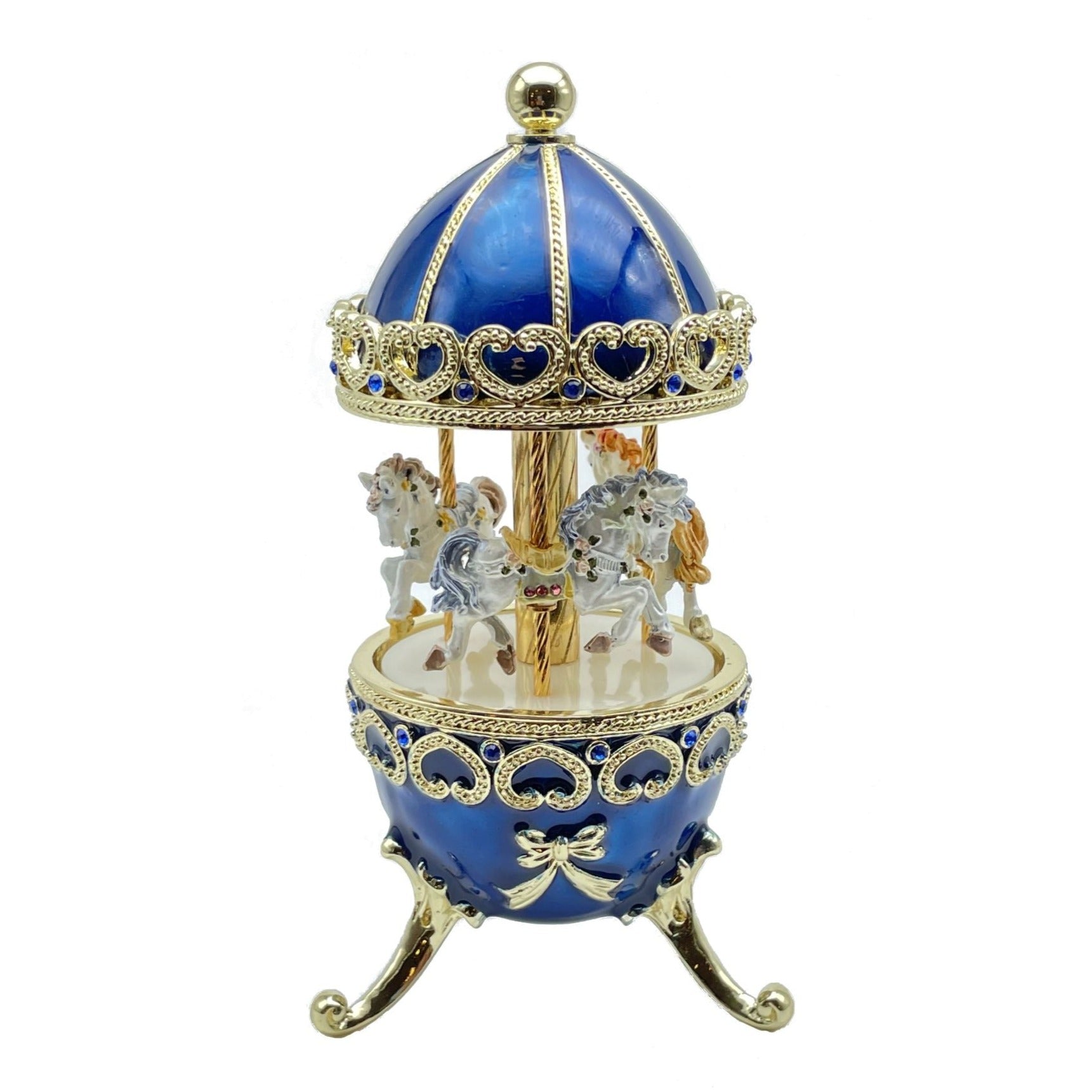 Keren Kopal Blue Musical Carousel with Royal Horses