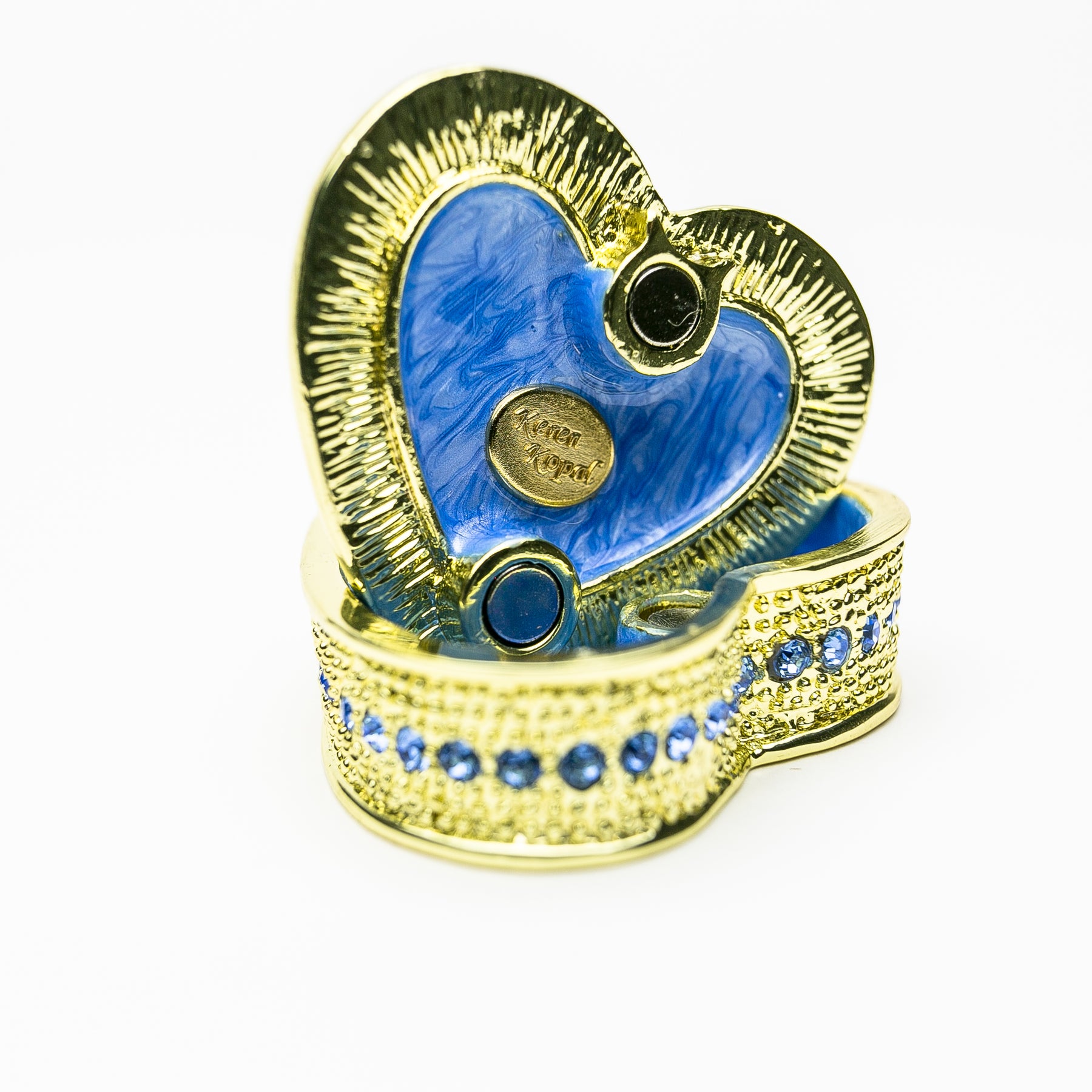 Keren Kopal Golden Blue Heart Decorative Box