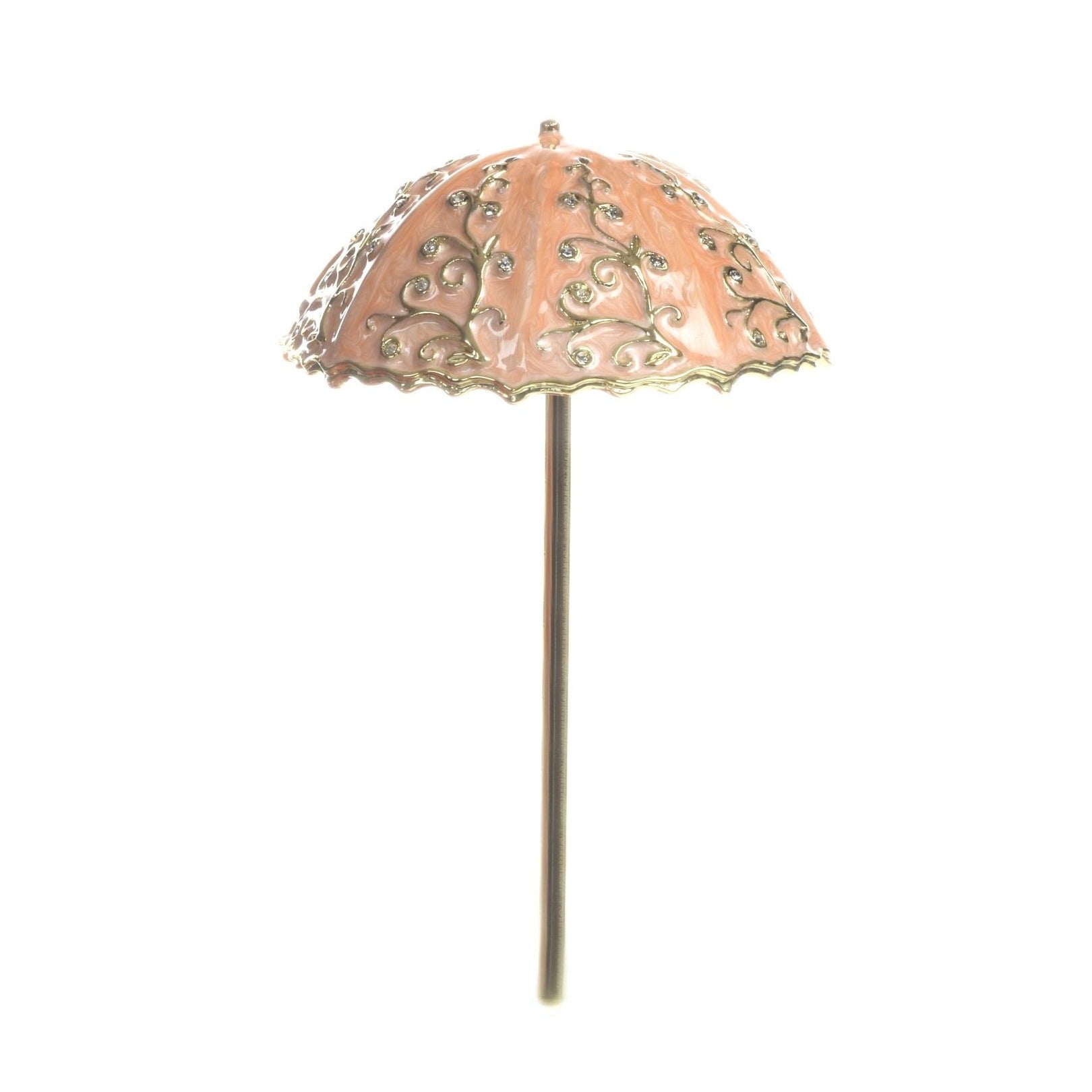 Keren Kopal Pink Umbrella Trinket Box Handmade with Swarovski Crystals