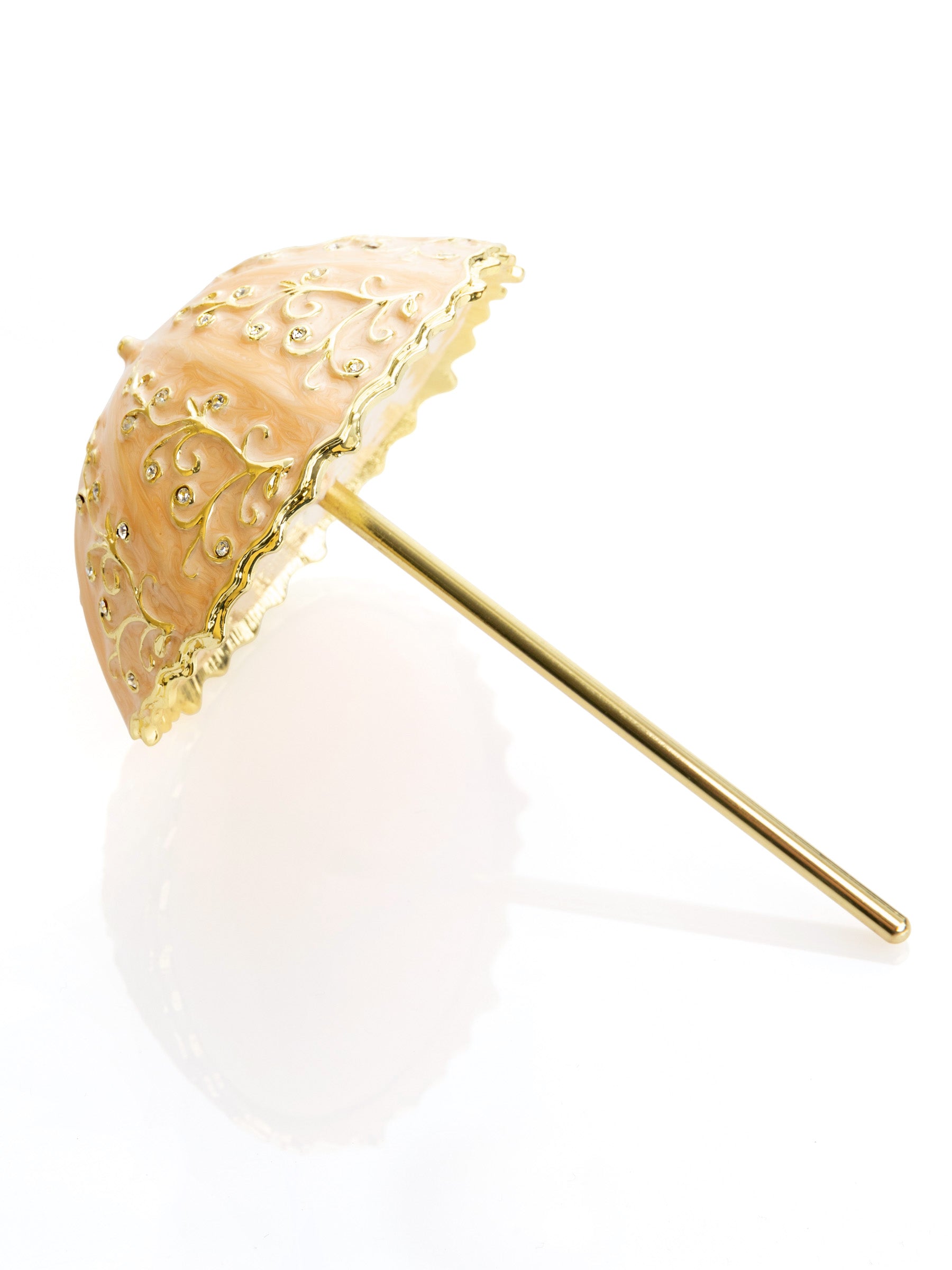 Keren Kopal Pink Umbrella Trinket Box Handmade with Swarovski Crystals