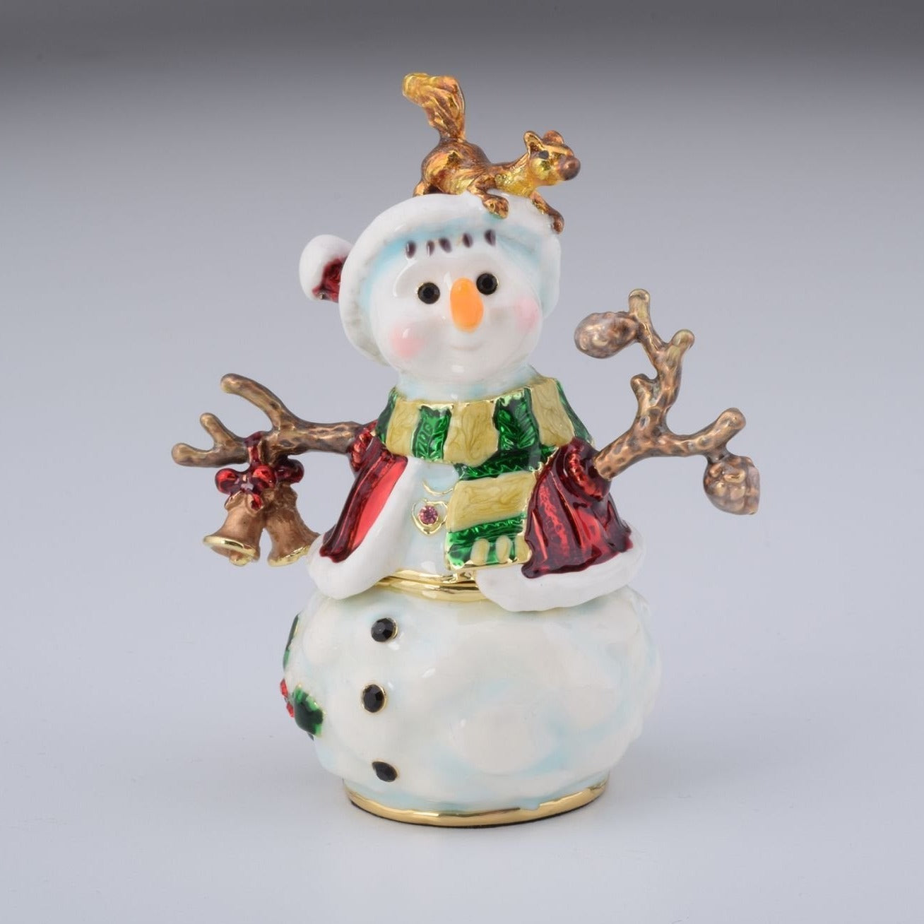 Keren Kopal Christmas Snowman with a Squirrel on His Head