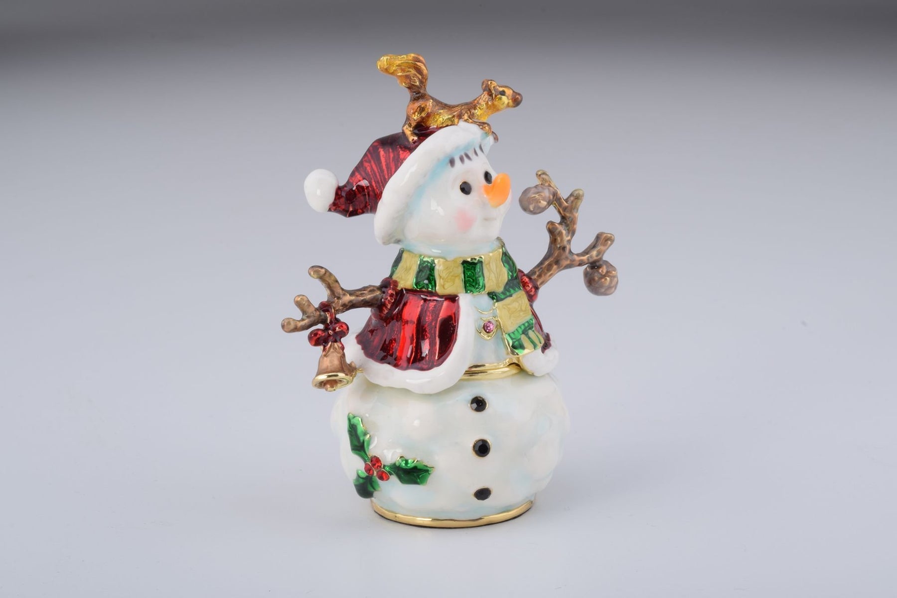 Keren Kopal Christmas Snowman with a Squirrel on His Head