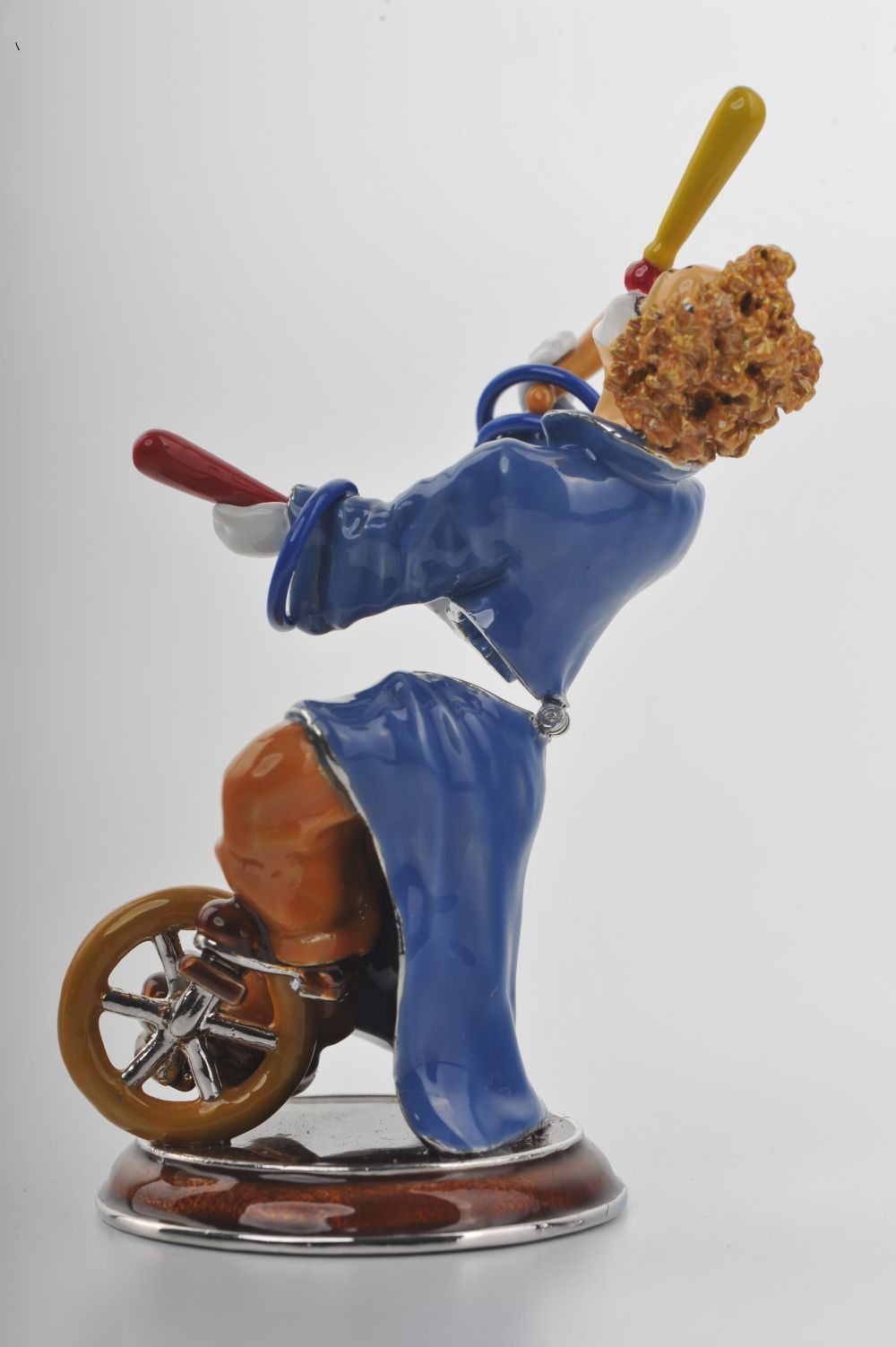 Keren Kopal Circus Clown Juggles on a Unicycle