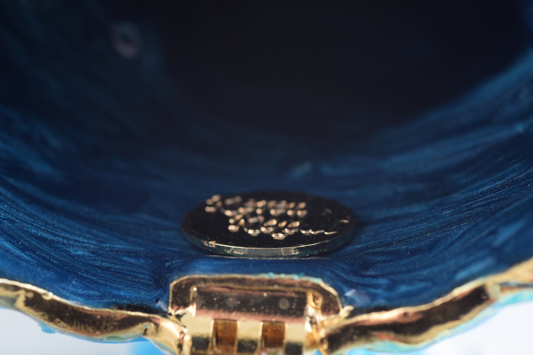 Keren Kopal Blue Owl Playing Trumpet Trinket Box