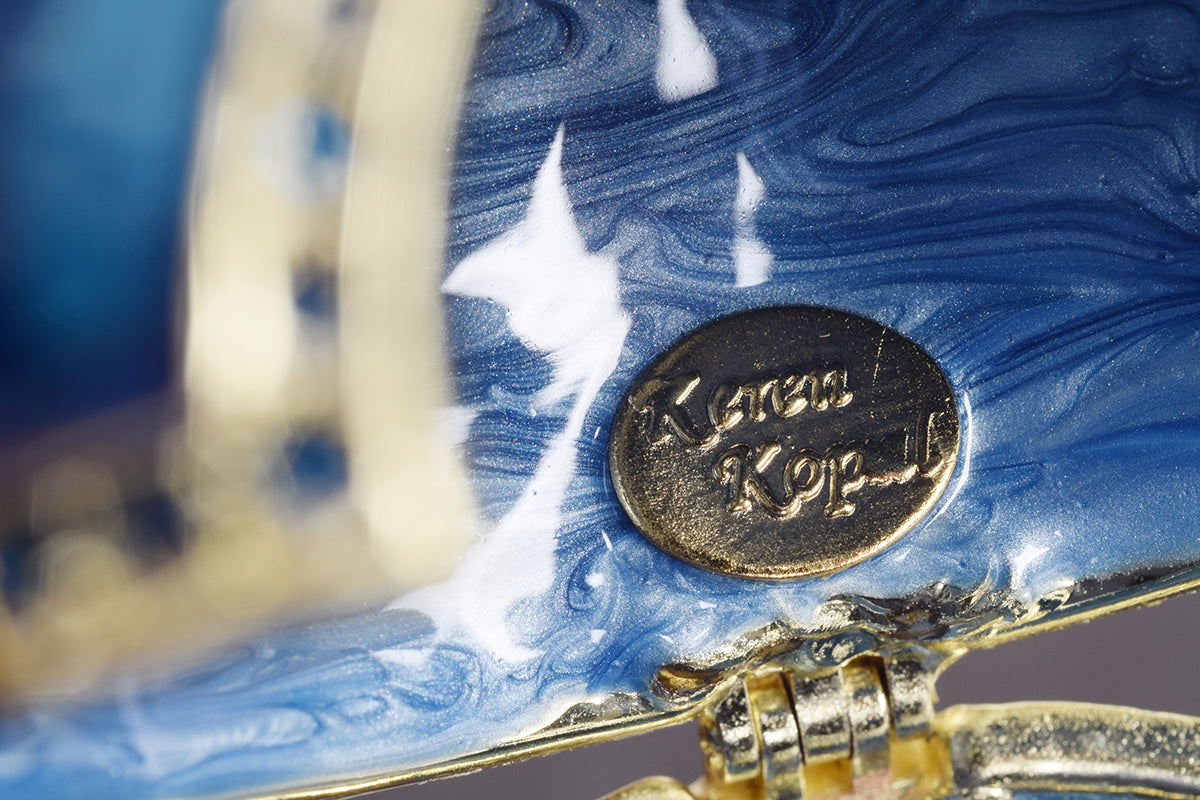 Keren Kopal Blue Faberge Egg with Piano Inside