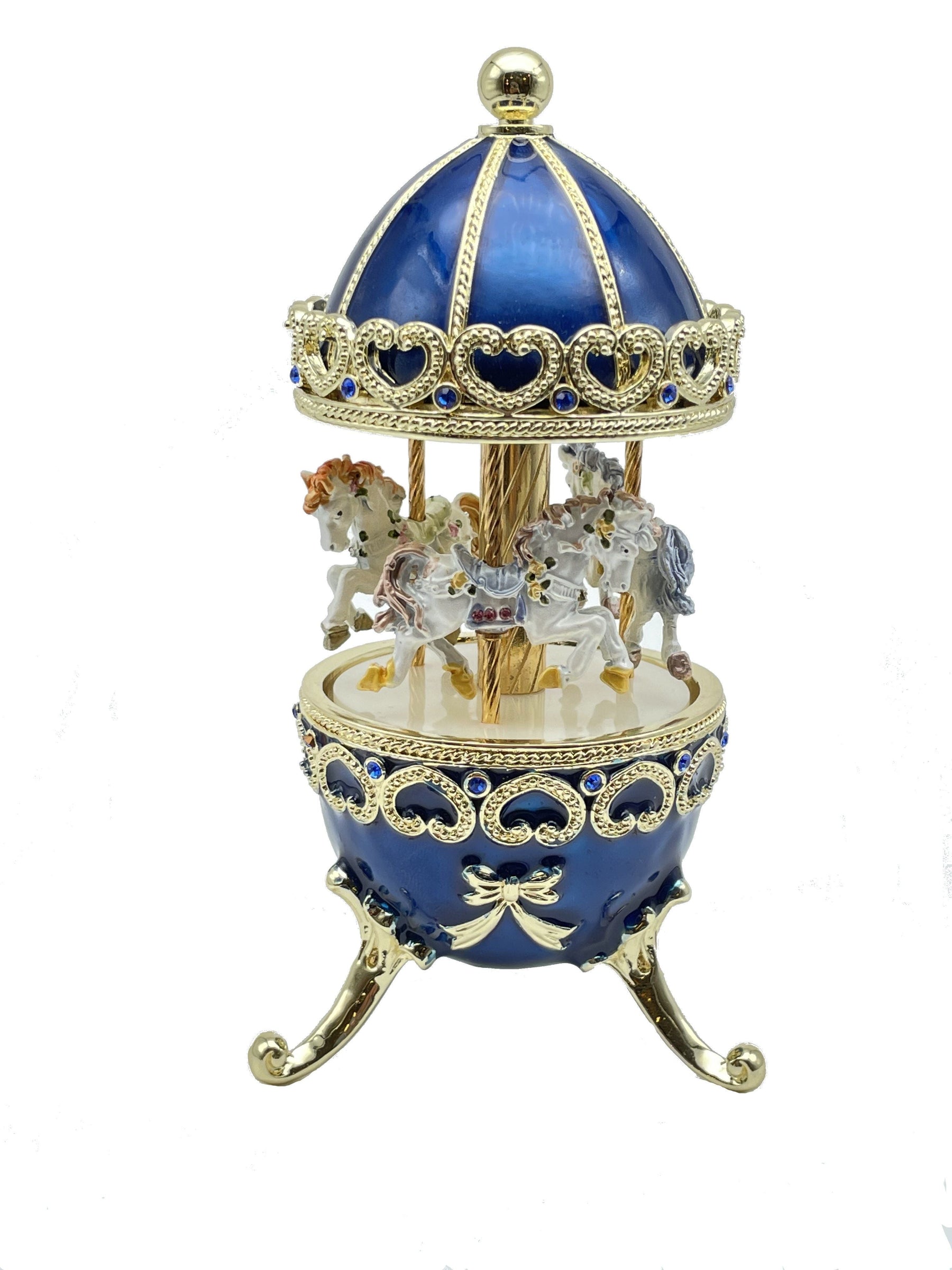 Keren Kopal Blue Musical Carousel with Royal Horses