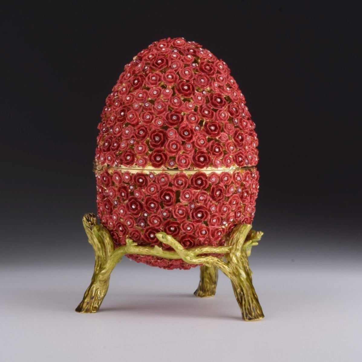 Keren Kopal Red Flowers Faberge Egg