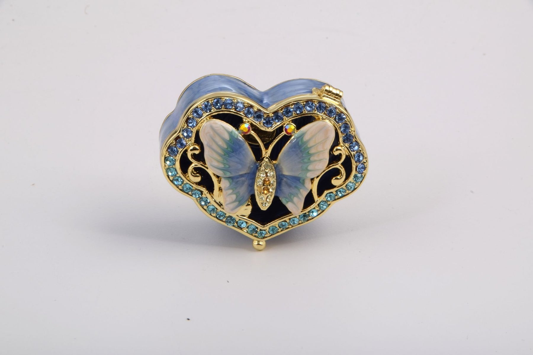 Keren Kopal Golden Blue Box Decorated with a Butterfly