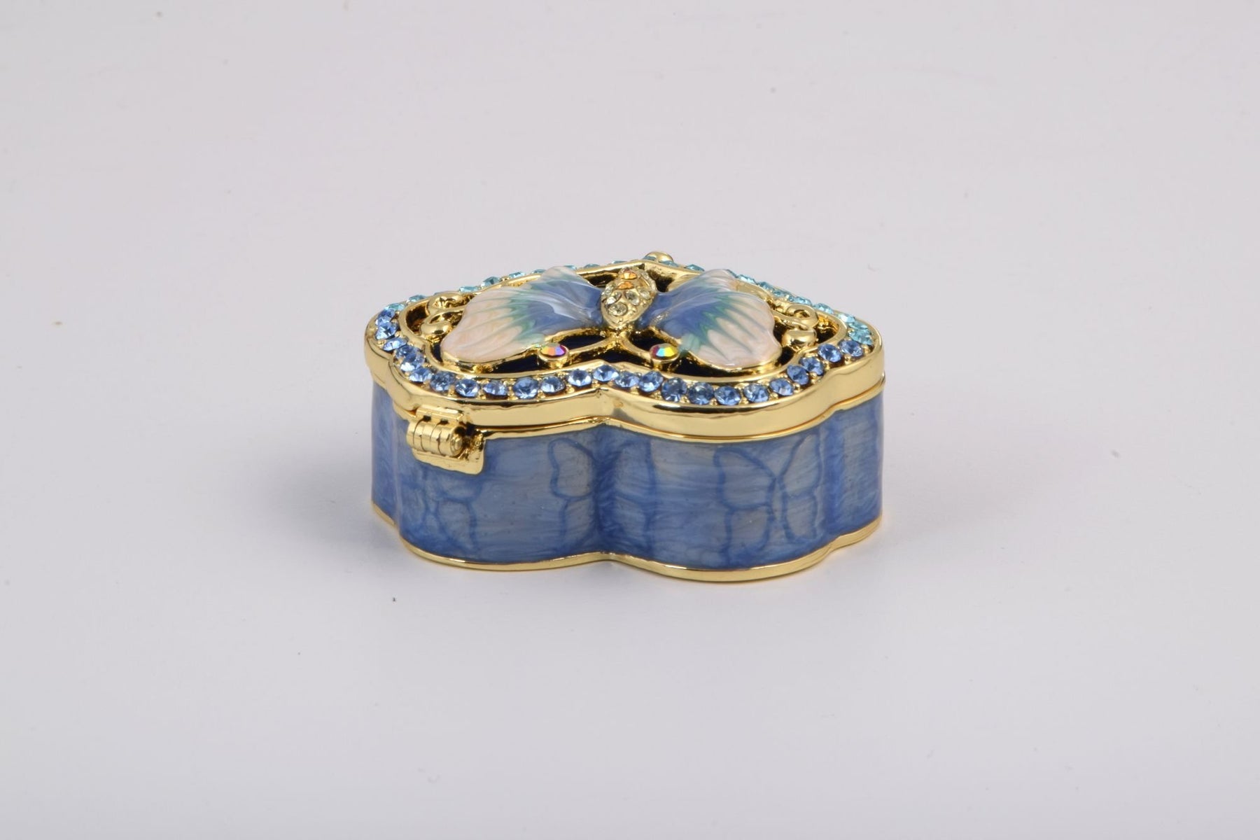 Keren Kopal Golden Blue Box Decorated with a Butterfly