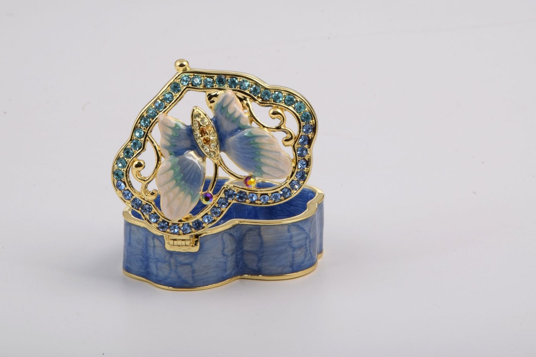 Keren Kopal Golden Blue Box Decorated with a Butterfly