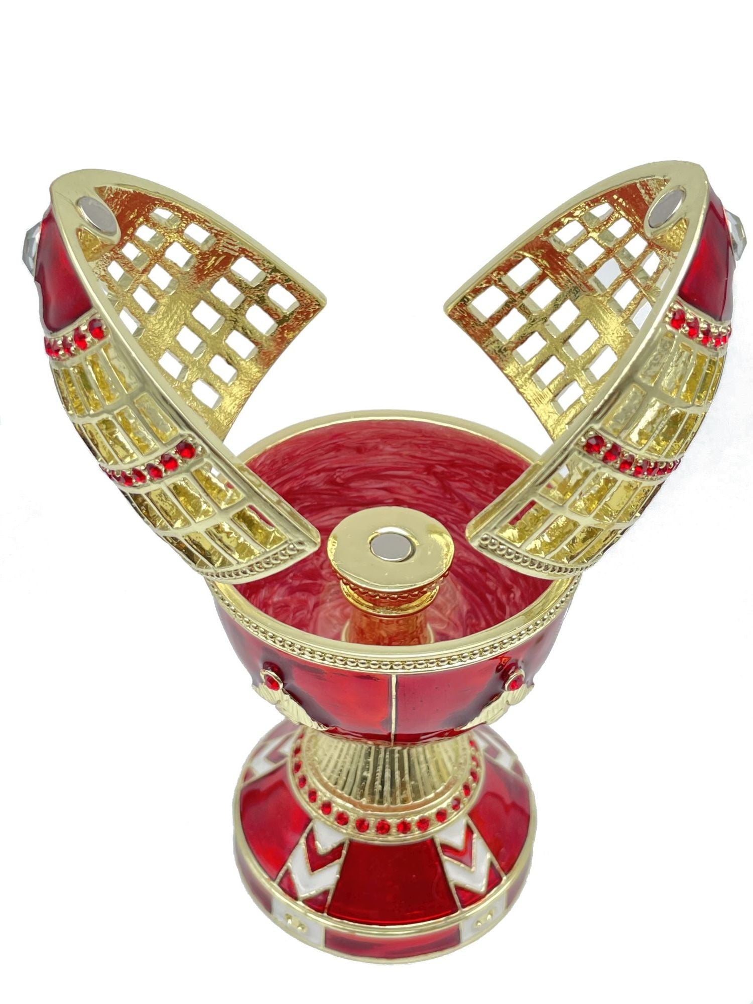 Keren Kopal Blue Faberge Egg with Blue Rose Inside
