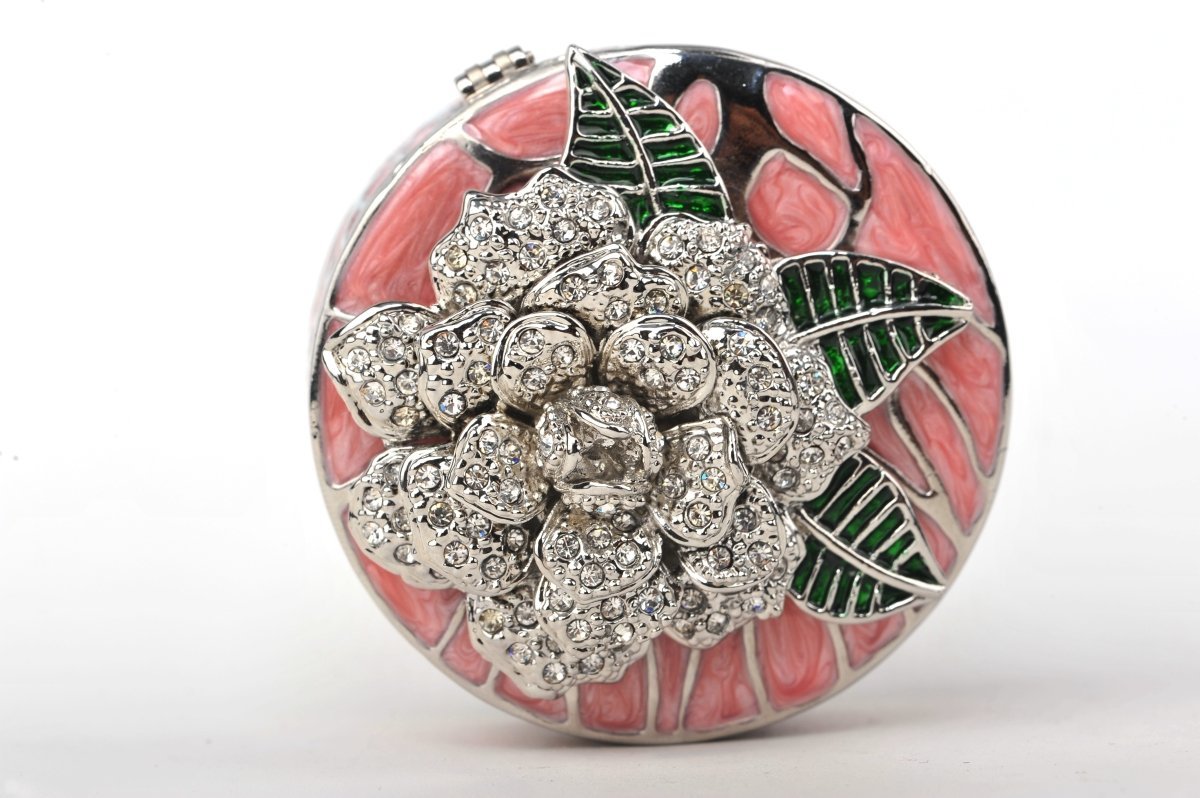 Keren Kopal Pink Jewelry Box with Silver Flower