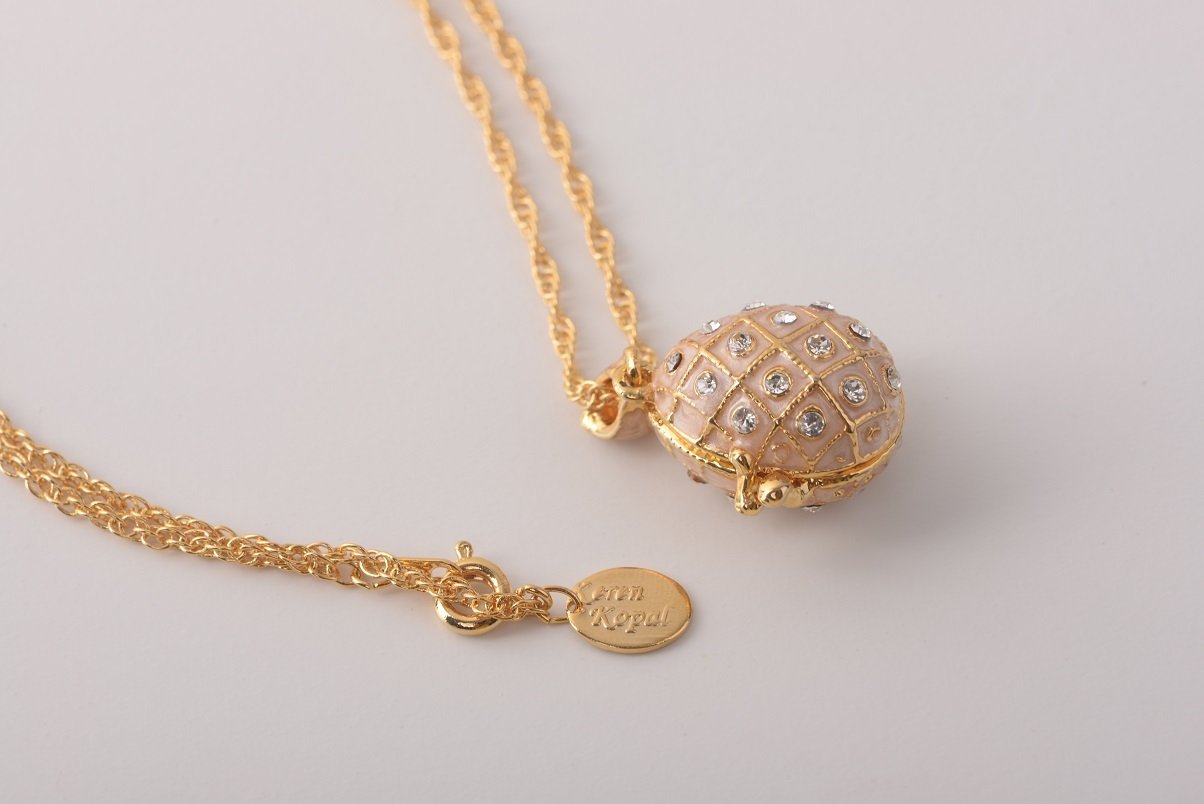 Keren Kopal Pink Pendant Necklace with an Apple Inside