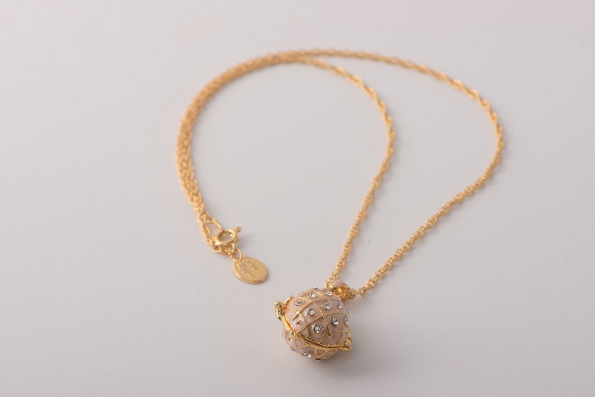 Keren Kopal Pink Pendant Necklace with an Apple Inside