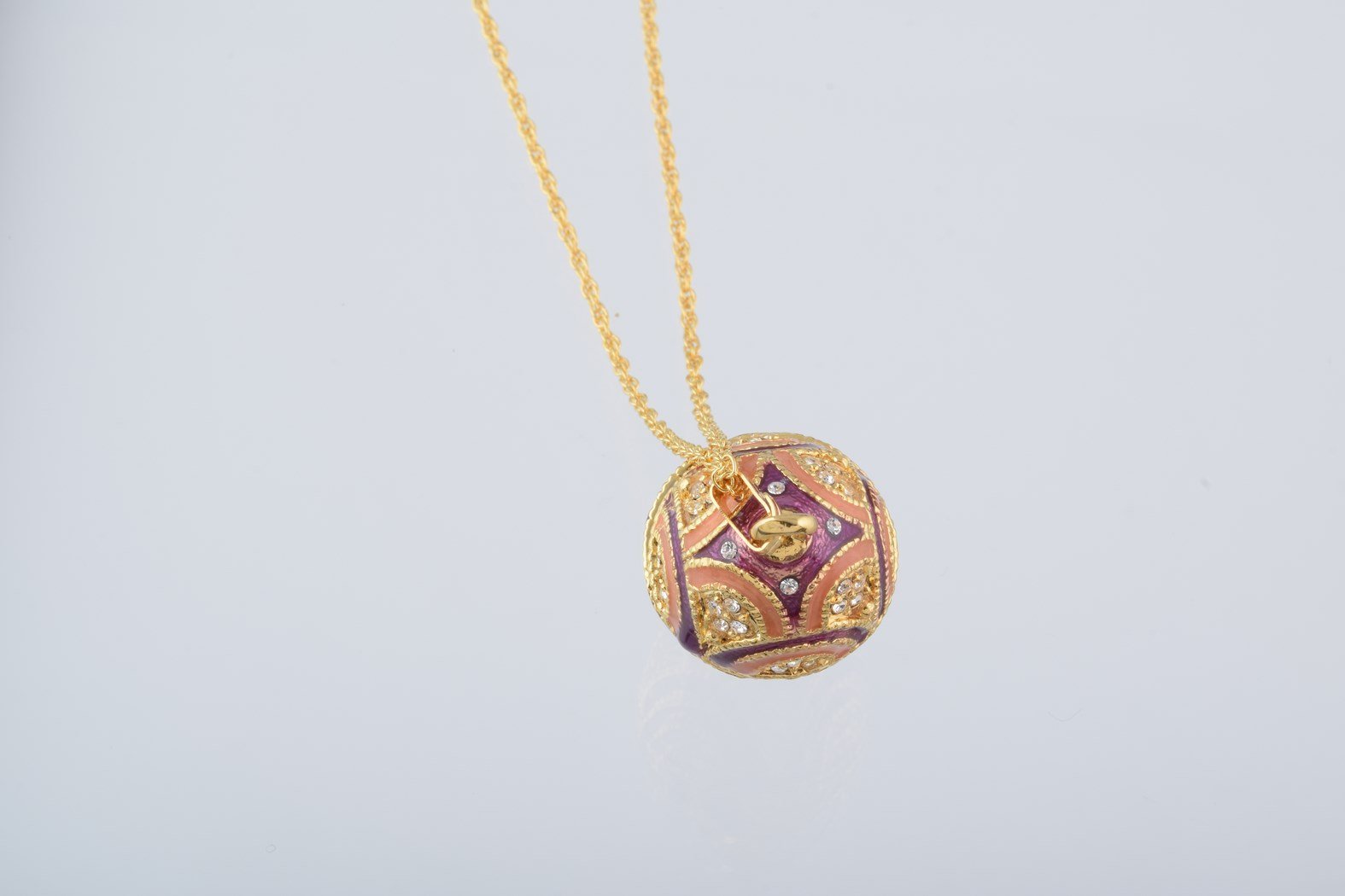 Keren Kopal Purple & Peach Egg Pendant Necklace