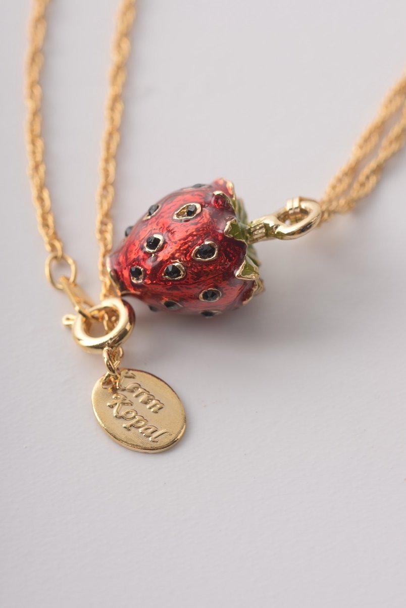 Keren Kopal Red Strawberry Pendant Necklace