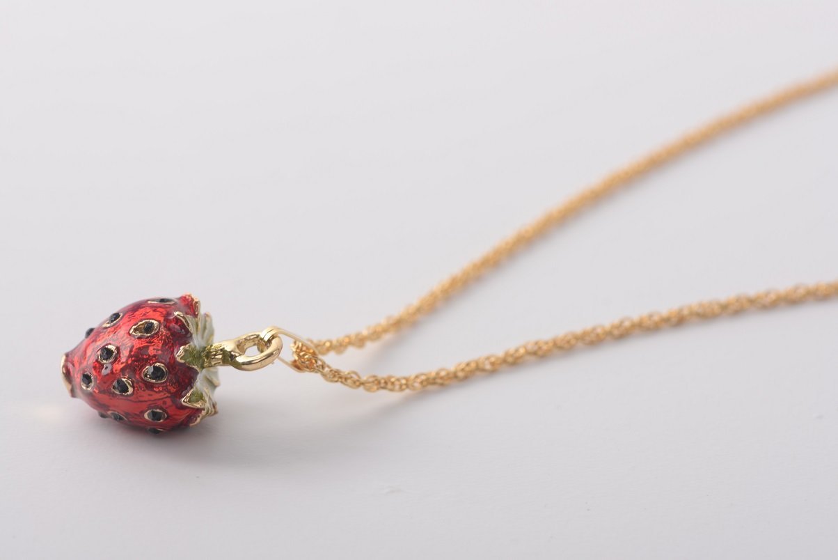 Keren Kopal Red Strawberry Pendant Necklace