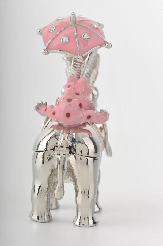 Keren Kopal Silver Elephant Holding an Umbrella