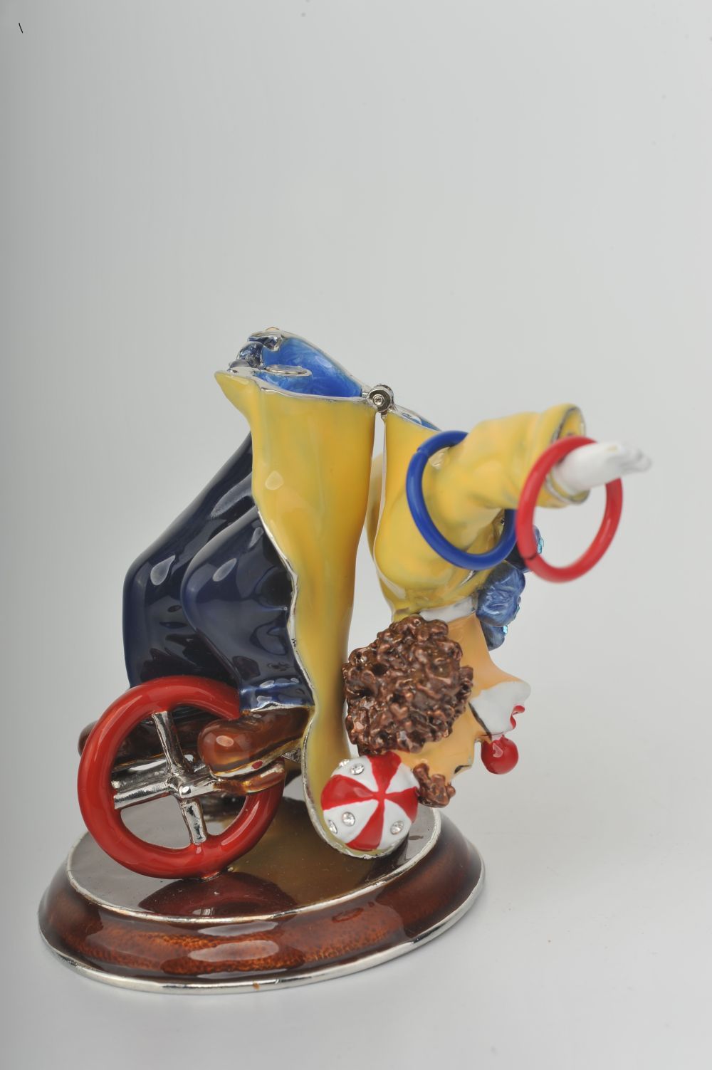 Keren Kopal Yellow Circus Clown Juggling on Unicycle