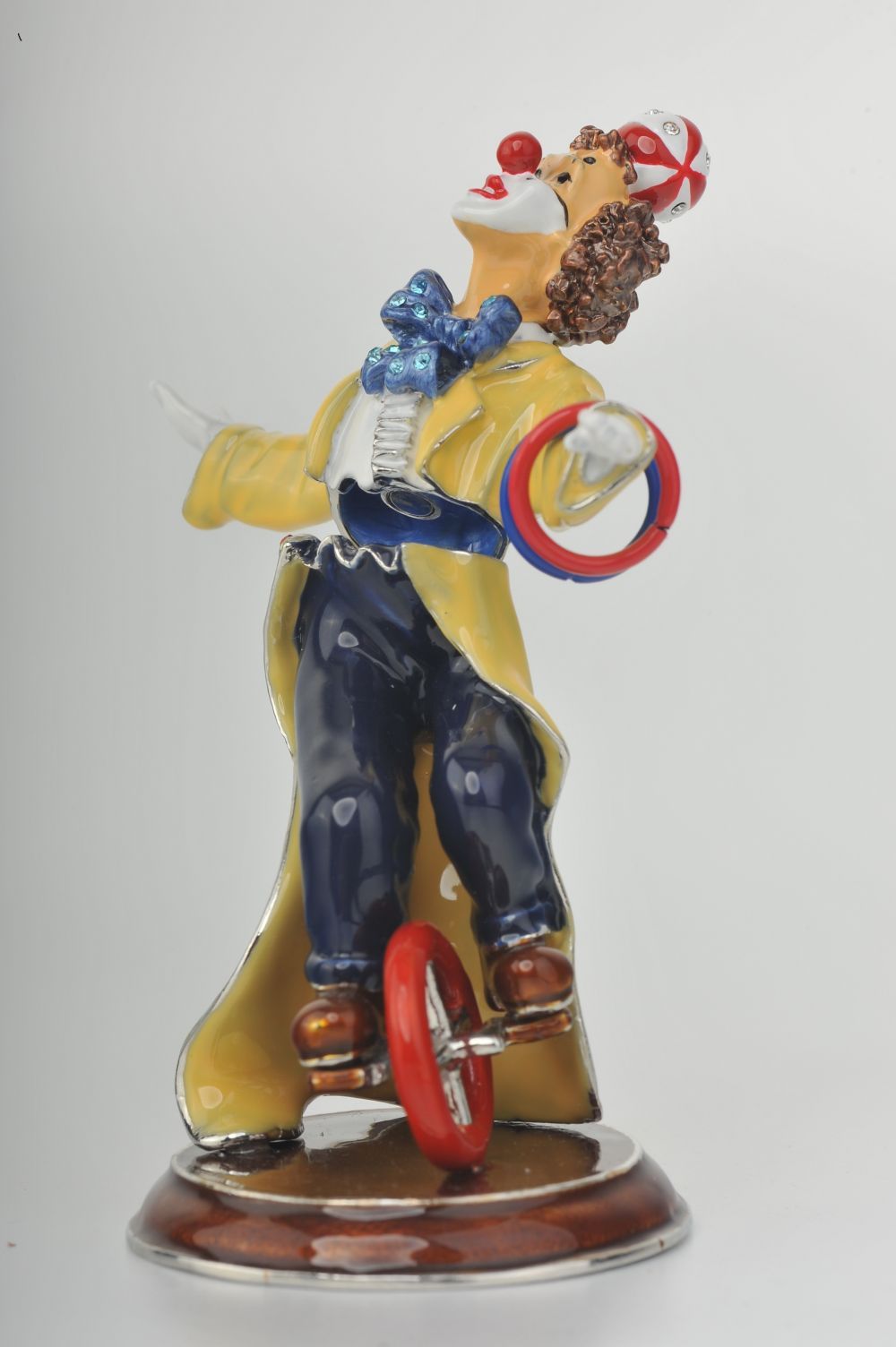 Keren Kopal Yellow Circus Clown Juggling on Unicycle