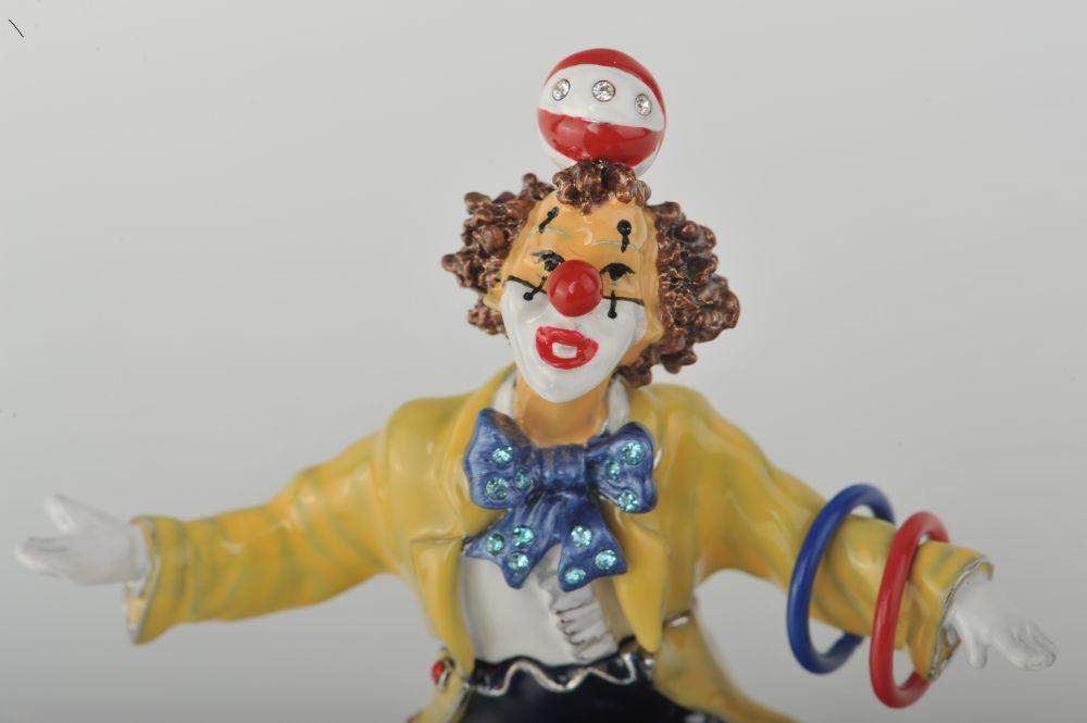 Keren Kopal Yellow Circus Clown Juggling on Unicycle