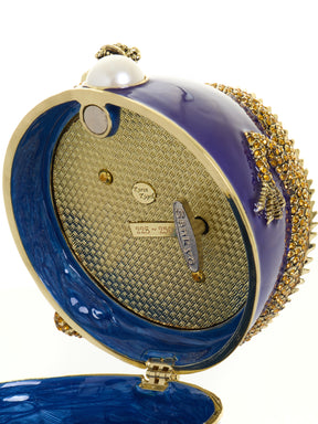 Blue Faberge Egg with Dragon Music Playing Egg