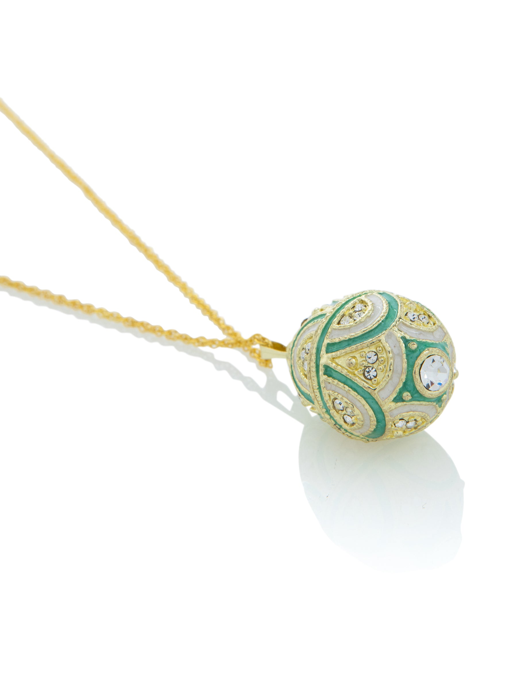 Halskette mit Ei-Anhänger in Gold und Hellblau