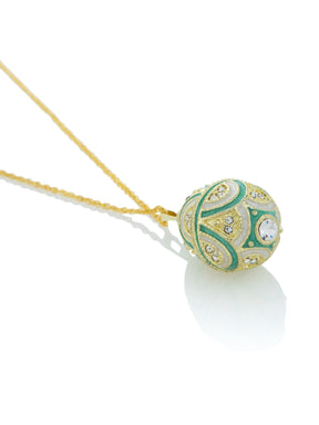 Halskette mit Ei-Anhänger in Gold und Hellblau