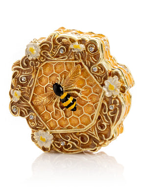 Keren Kopal Trinket Box Honeycomb with a Bee Queen on top