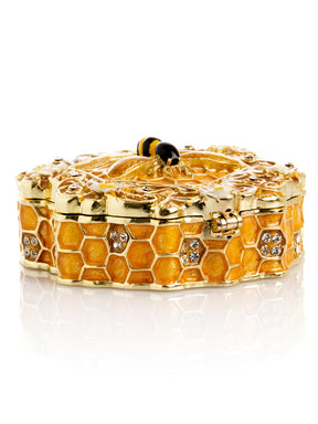 Keren Kopal Trinket Box Honeycomb with a Bee Queen on top