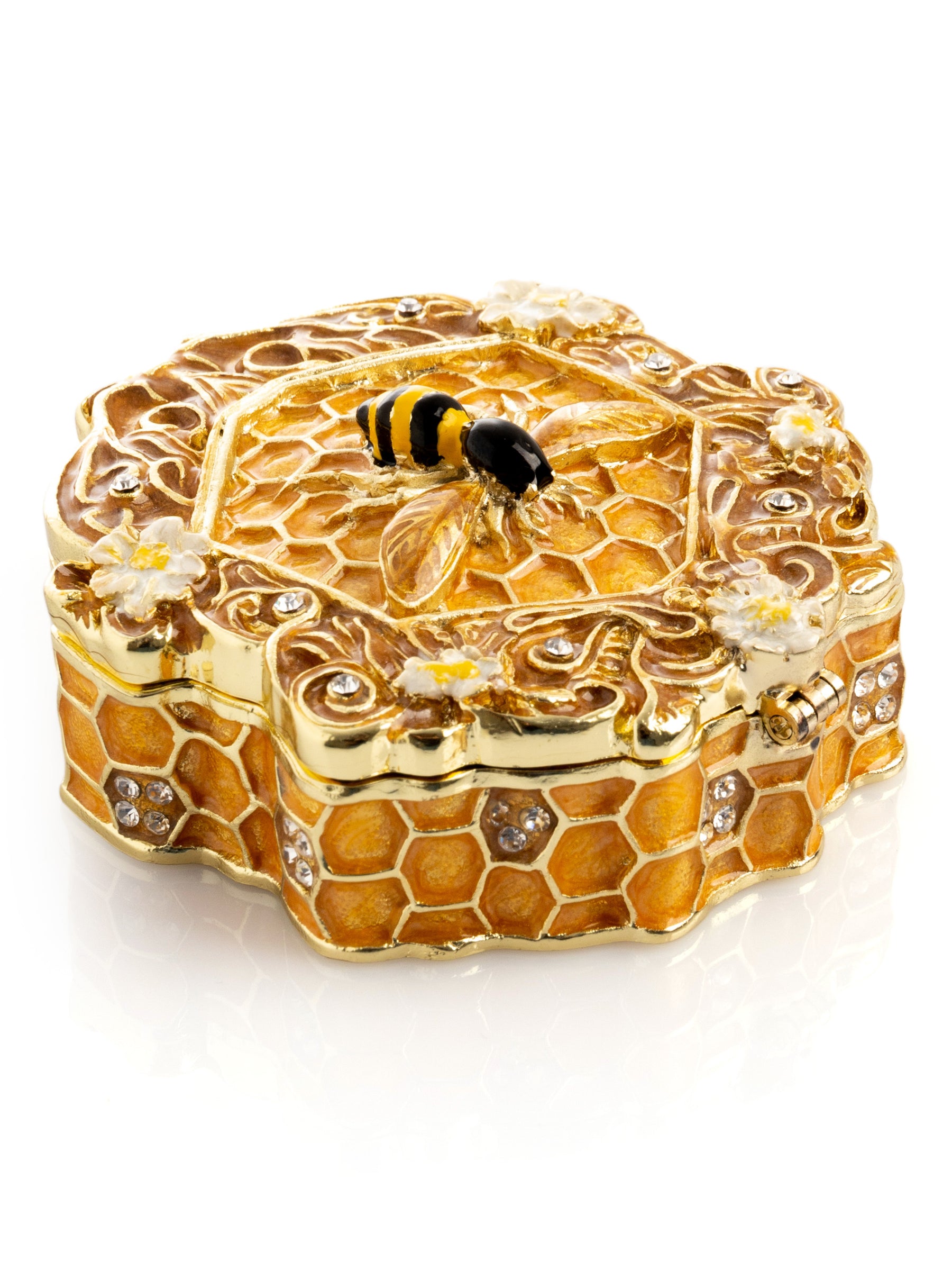 Keren Kopal Trinket Box Honeycomb with a Bee Queen on top