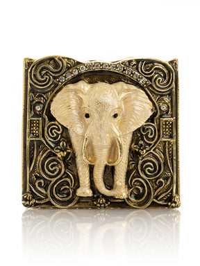 Keren Kopal Brown and Gold trinket Box Elephant