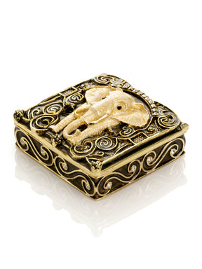 Keren Kopal Brown and Gold trinket Box Elephant