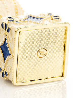 Keren Kopal Pearl Beige Faberge Egg with Swan Hidden compartment