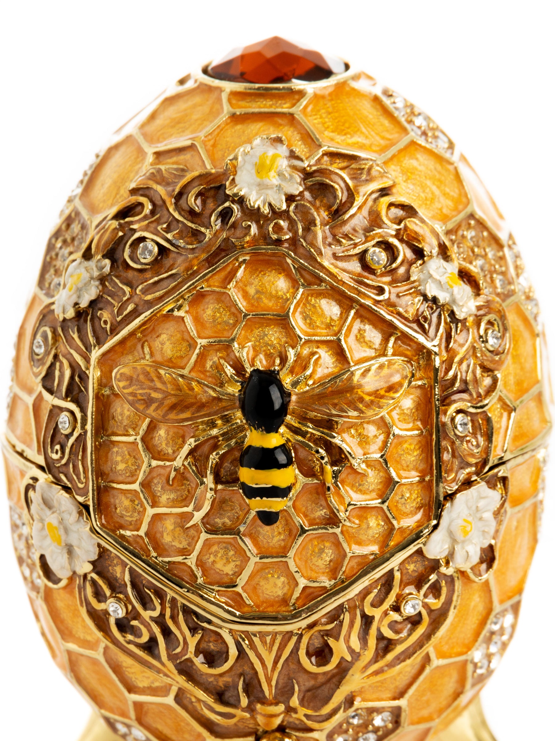 Keren Kopal Easter Egg Honeycomb with Bees Hive trinket box