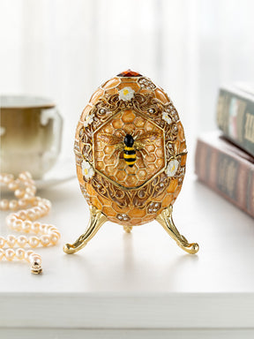 Keren Kopal Easter Egg Honeycomb with Bees Hive trinket box
