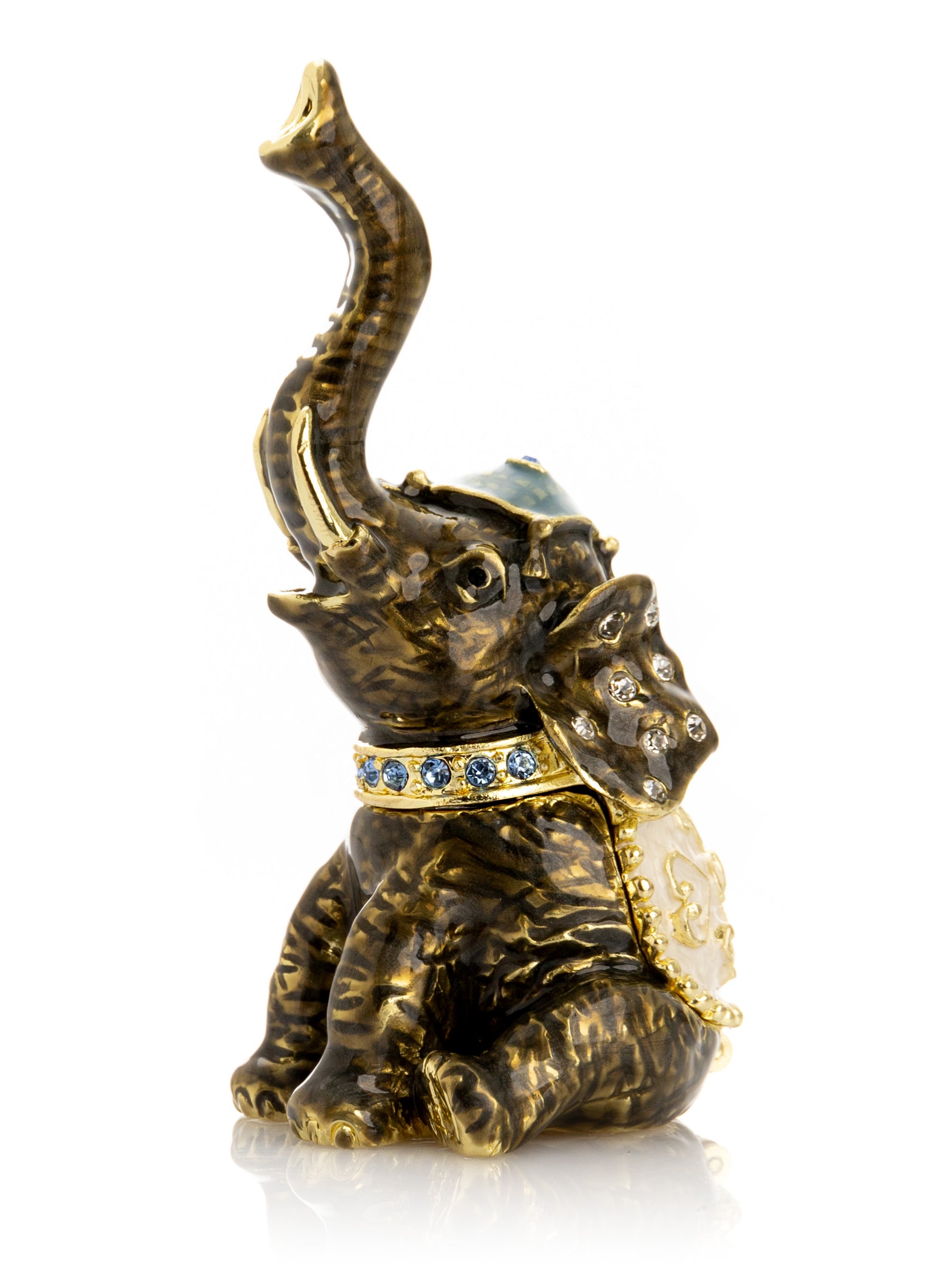 Keren Kopal Elephant Brown and Gold Trinket Box
