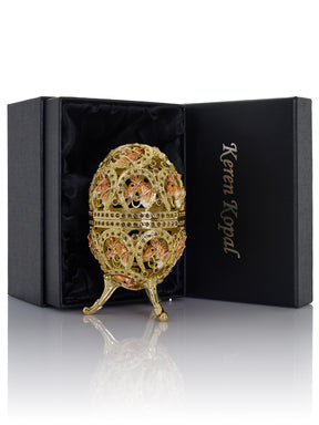 Golden Easter Egg decorated with Horses