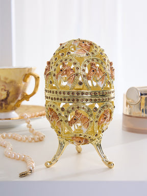 Golden Easter Egg decorated with Horses