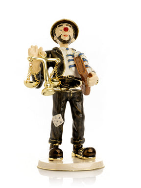 Keren Kopal Clown Lawyer Trinket Box with Book & Scales of Justice