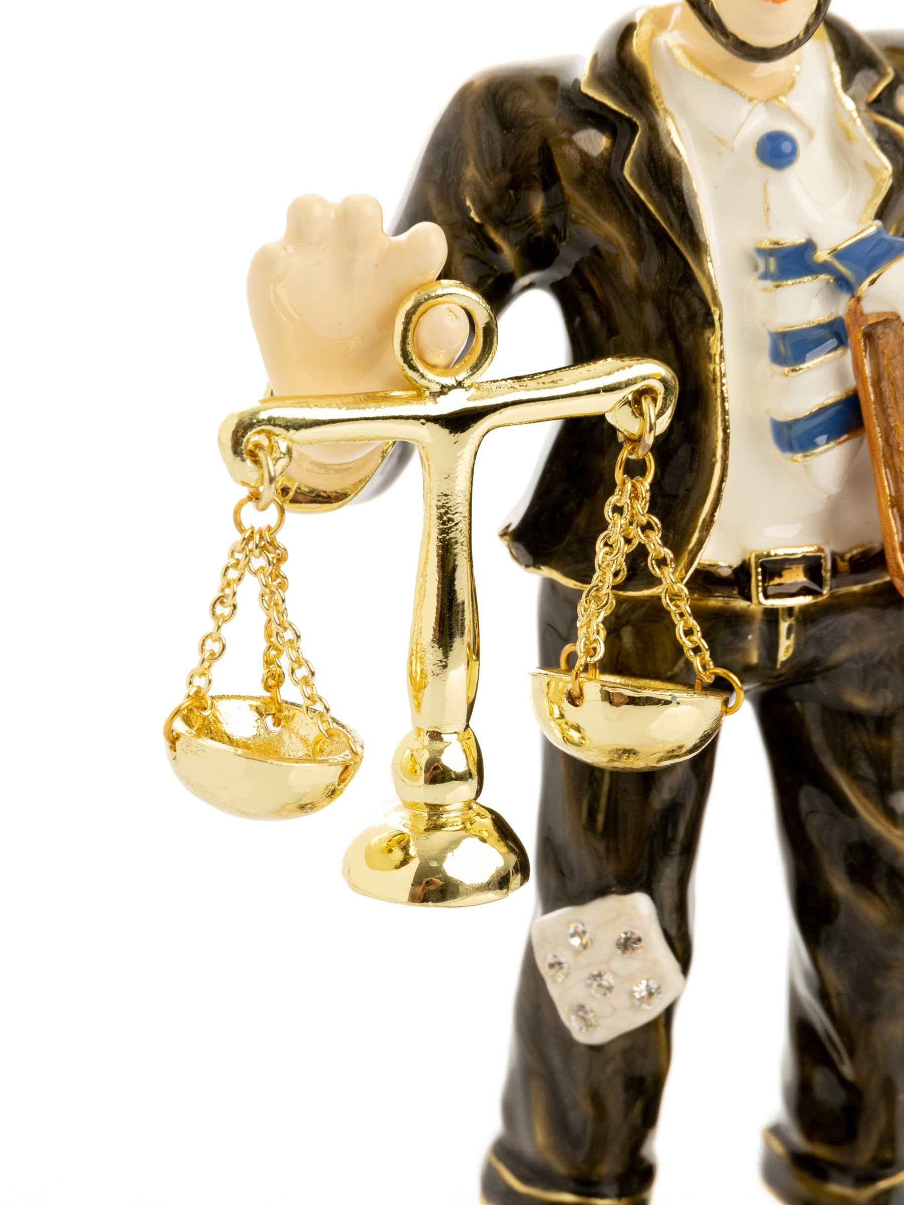 Keren Kopal Clown Lawyer Trinket Box with Book & Scales of Justice