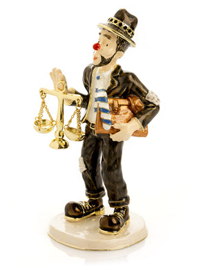 Keren Kopal Clown Lawyer Trinket Box with Book & Scales of Justice
