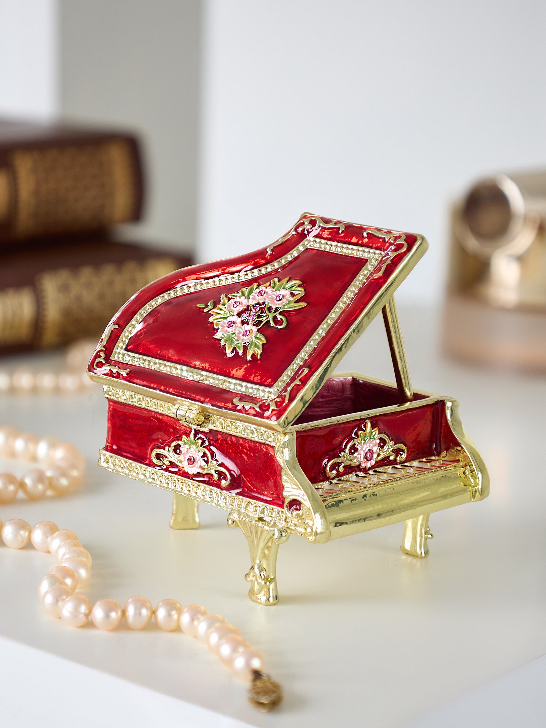Red Piano Trinket Box