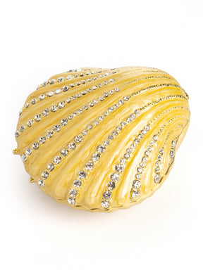 Keren Kopal Golden Sea Shell with Crystals Trinket Box